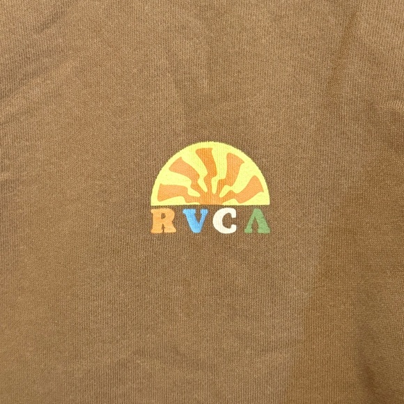 Retro RVCA Brown 70s Vibe Crew SUN Art Surf Women’s S Sweatshirt - Picture 3 of 6